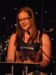 Amanda and her award for 'Funniest story'